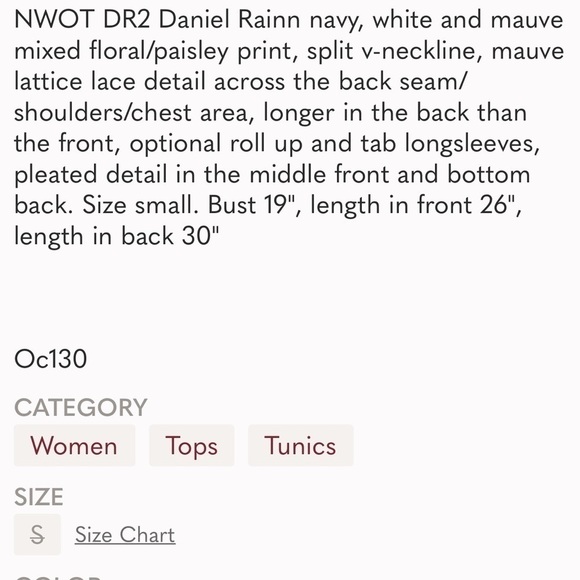 🌟DR2, Daniel Rainn, Gorgeous Free-Flowing Blouse in Soft Mauve & Gray, Small - Picture 3 of 16